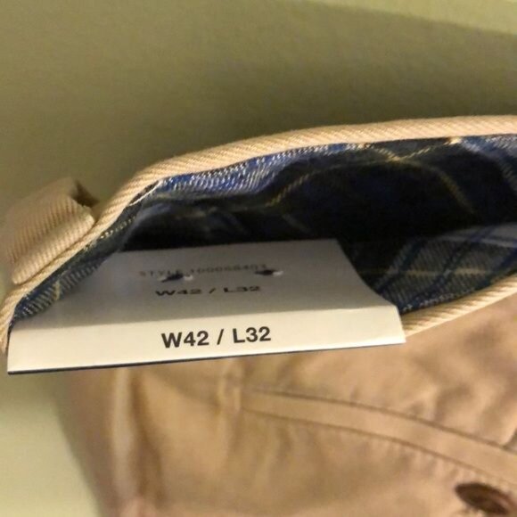 NWT Men’s Brooks Brothers Clark Fit Pants 42W x 32L Tan Flat Front - Picture 5 of 6